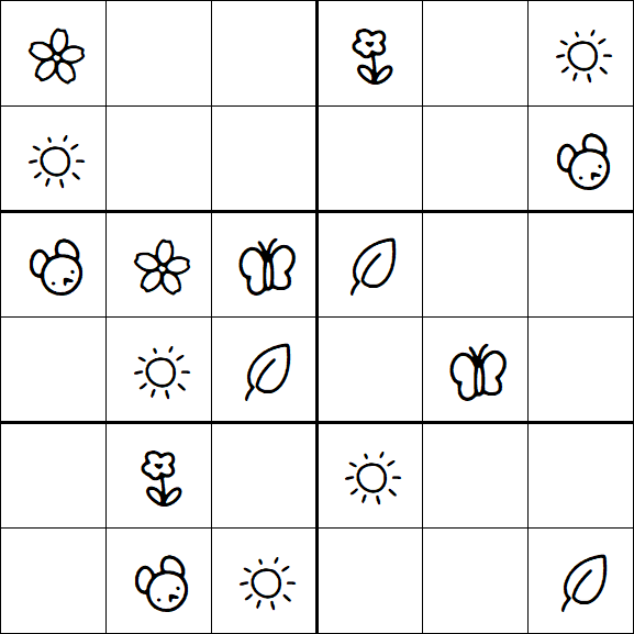 Kids Sudoku 6x6 - Easy