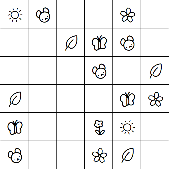 Kids Sudoku 6x6 - Easy