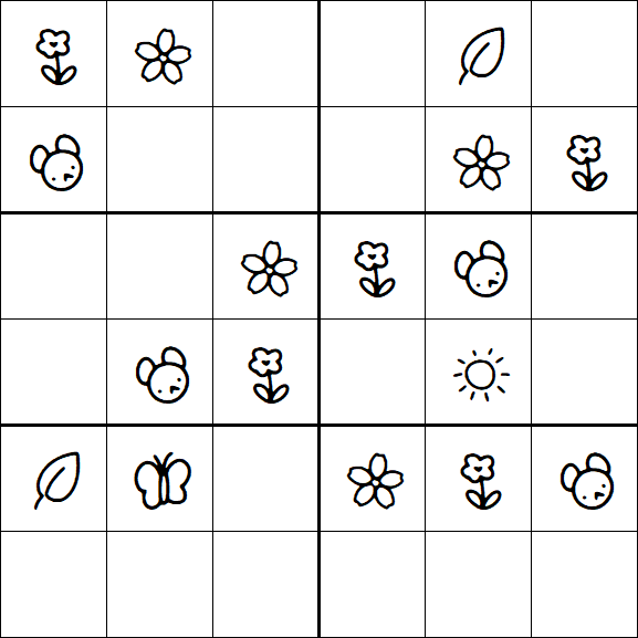 Kids Sudoku 6x6 - Easy