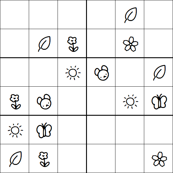 Kids Sudoku 6x6 - Easy