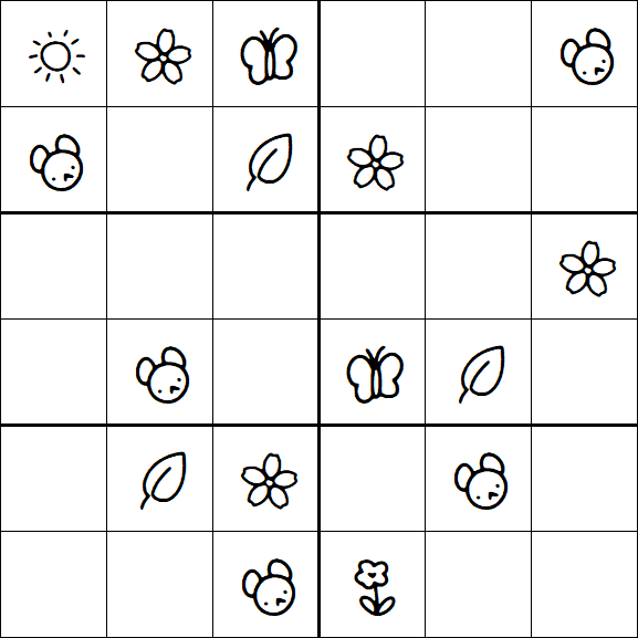 Kids Sudoku 6x6 - Easy
