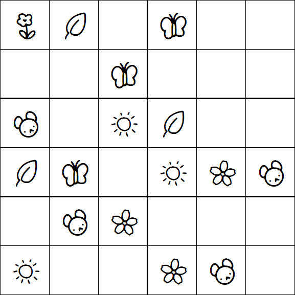 Kids Sudoku 6x6 - Easy