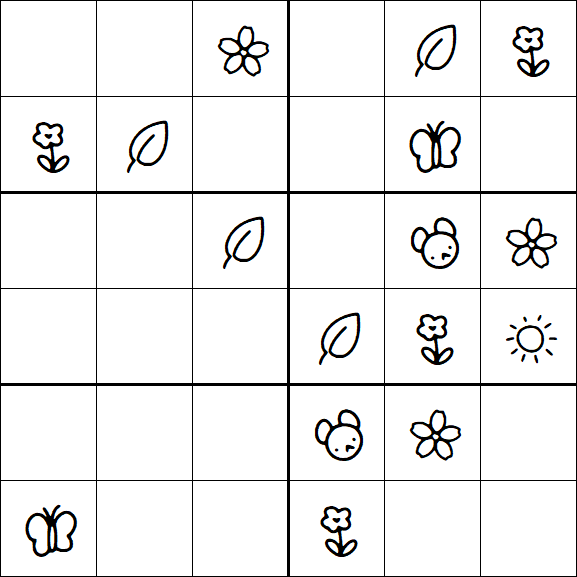 Kids Sudoku 6x6 - Easy