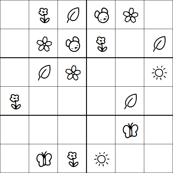 Kids Sudoku 6x6 - Easy