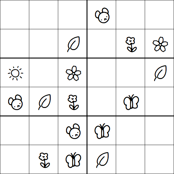Kids Sudoku 6x6 - Simple