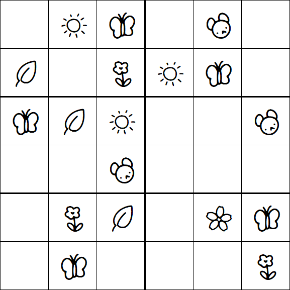 Kids Sudoku 6x6 - Simple