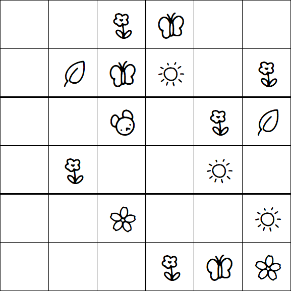 Kids Sudoku 6x6 - Simple