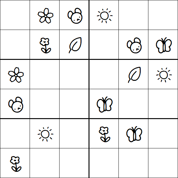 Kids Sudoku 6x6 - Easy