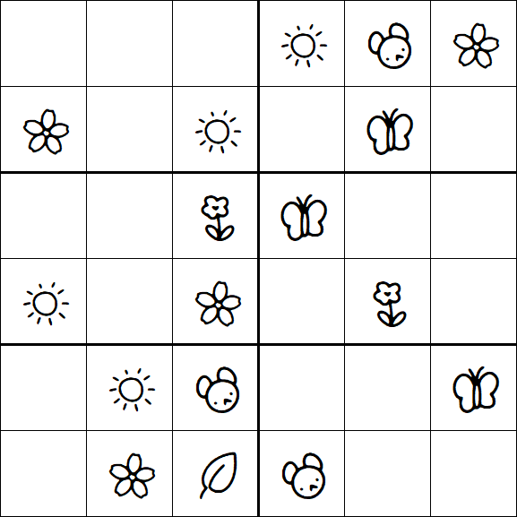Kids Sudoku 6x6 - Simple