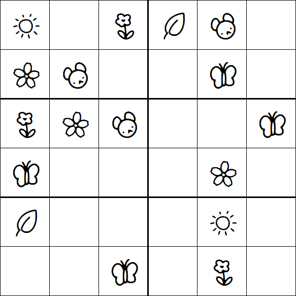 Kids Sudoku 6x6 - Simple