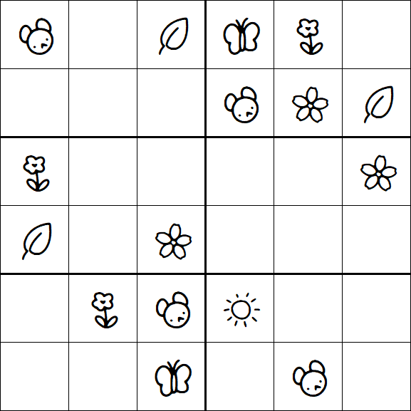 Kids Sudoku 6x6 - Simple