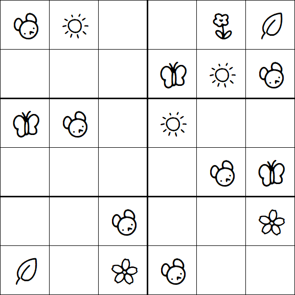 Kids Sudoku 6x6 - Simple