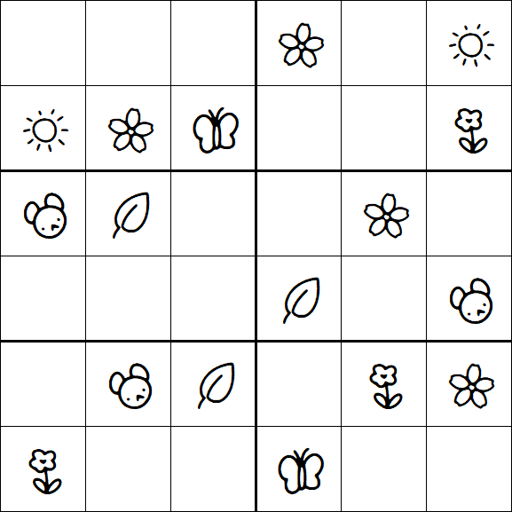Kids Sudoku 6x6 - Simple