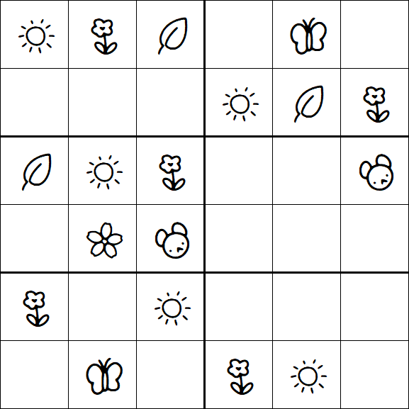 Kids Sudoku 6x6 - Simple