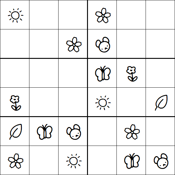 Kids Sudoku 6x6 - Simple