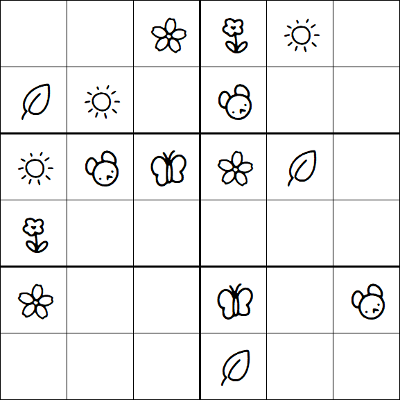 Kids Sudoku 6x6 - Easy