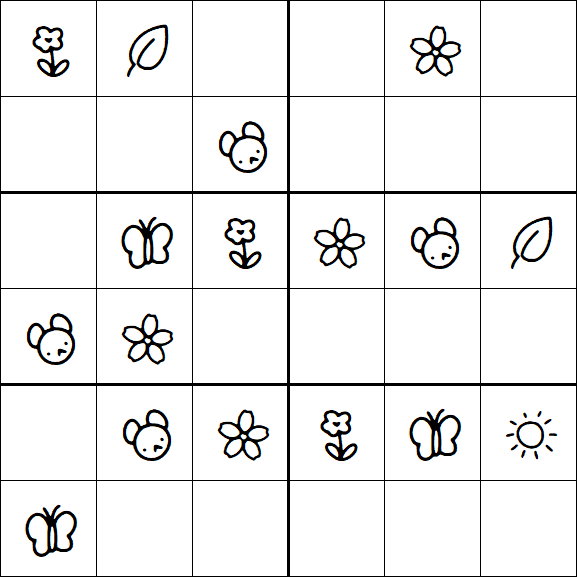 Kids Sudoku 6x6 - Simple
