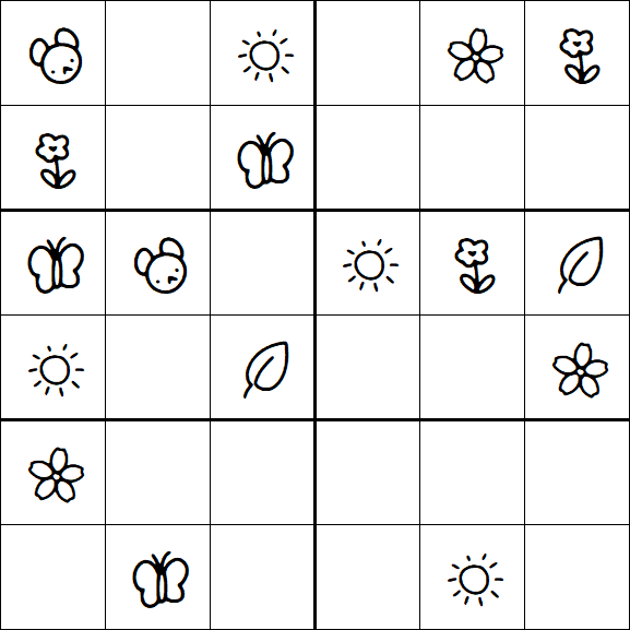 Kids Sudoku 6x6 - Simple