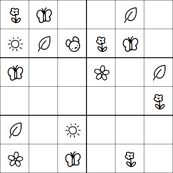Kids Sudoku 6x6 - Simple