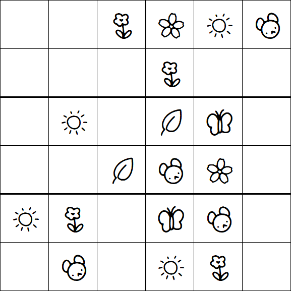 Kids Sudoku 6x6 - Simple