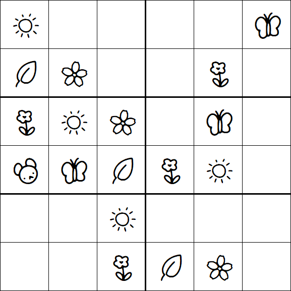 Kids Sudoku 6x6 - Simple