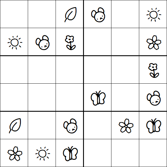 Kids Sudoku 6x6 - Simple