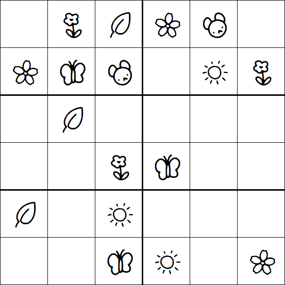 Kids Sudoku 6x6 - Easy