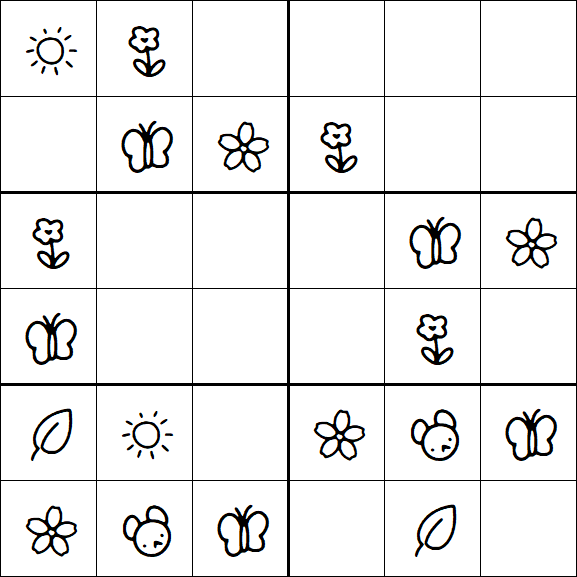 Kids Sudoku 6x6 - Simple