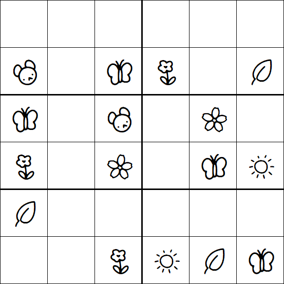 Kids Sudoku 6x6 - Simple