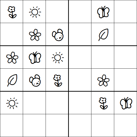 Kids Sudoku 6x6 - Simple