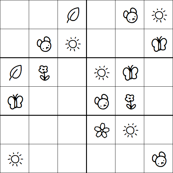 Kids Sudoku 6x6 - Easy
