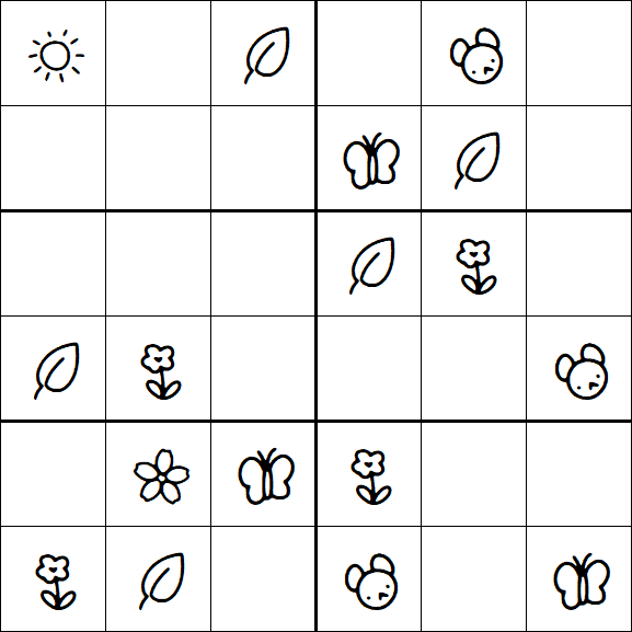 Kids Sudoku 6x6 - Simple
