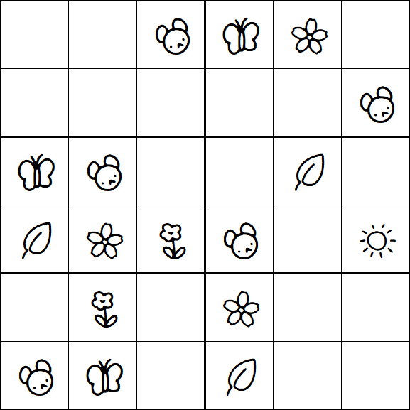 Kids Sudoku 6x6 - Easy