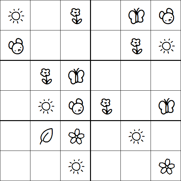 Kids Sudoku 6x6 - Easy