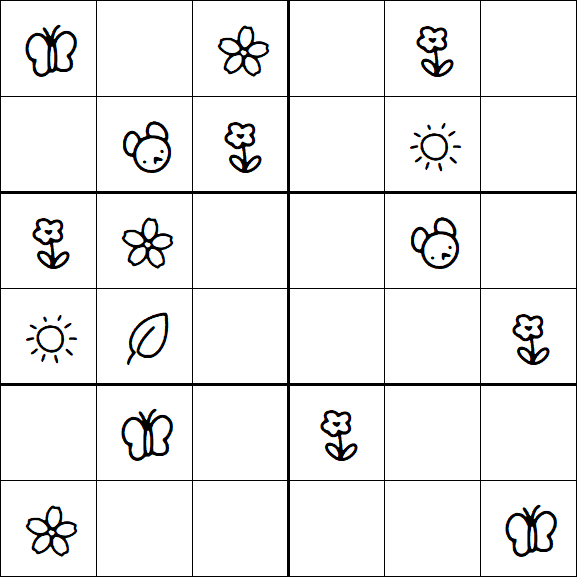 Kids Sudoku 6x6 - Easy