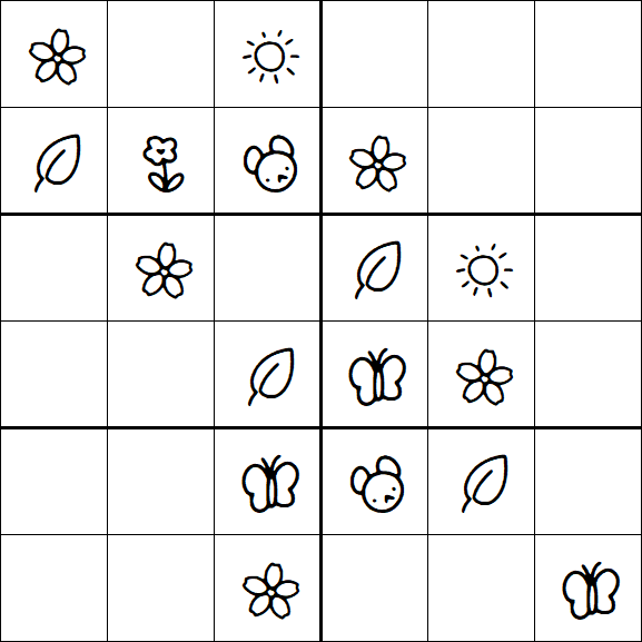 Kids Sudoku 6x6 - Easy
