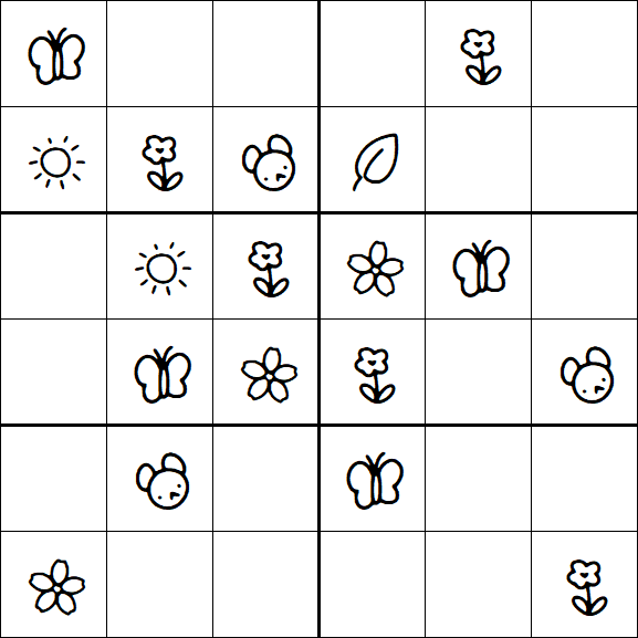 Kids Sudoku 6x6 - Easy