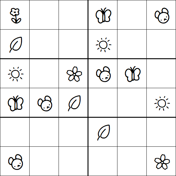 Kids Sudoku 6x6 - Easy