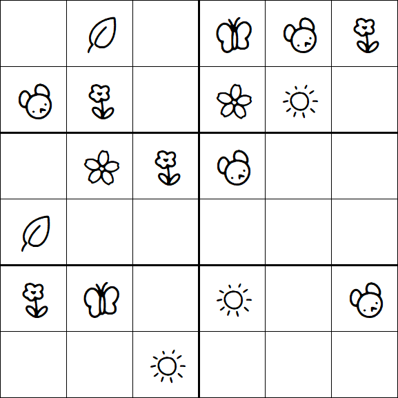 Kids Sudoku 6x6 - Easy