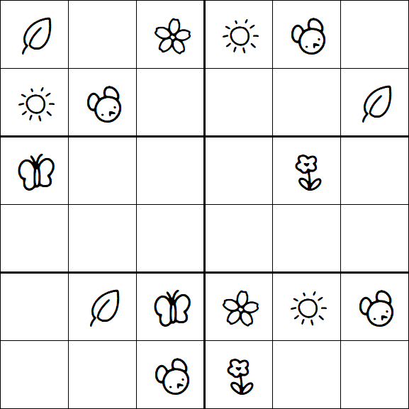Kids Sudoku 6x6 - Easy