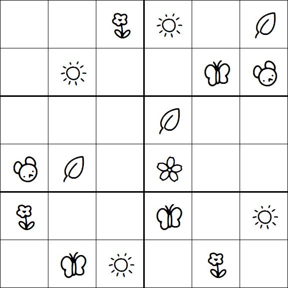 Kids Sudoku 6x6 - Easy