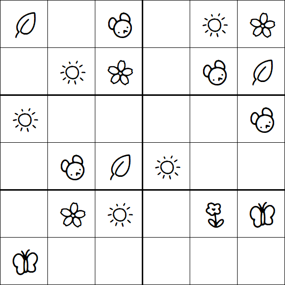 Kids Sudoku 6x6 - Easy