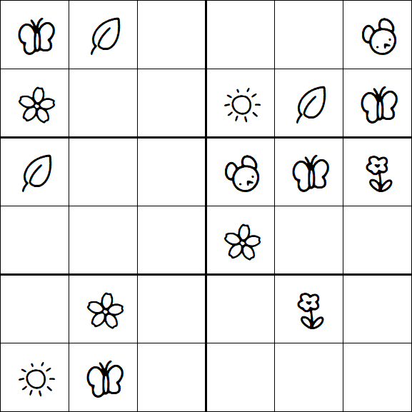 Kids Sudoku 6x6 - Easy