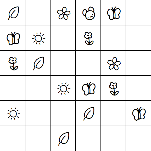 Kids Sudoku 6x6 - Easy