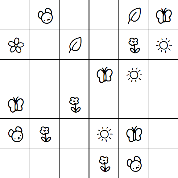 Kids Sudoku 6x6 - Easy