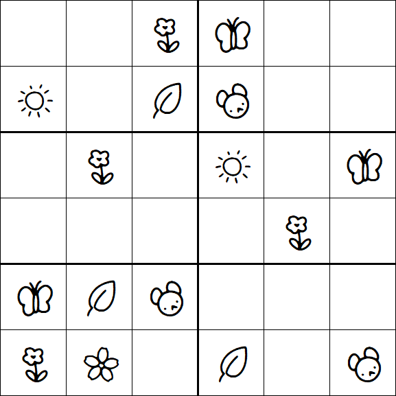 Kids Sudoku 6x6 - Easy