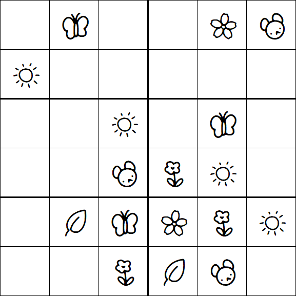 Kids Sudoku 6x6 - Easy