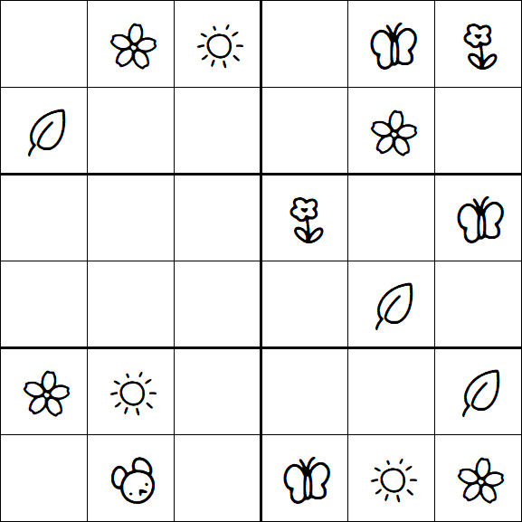 Kids Sudoku 6x6 - Easy