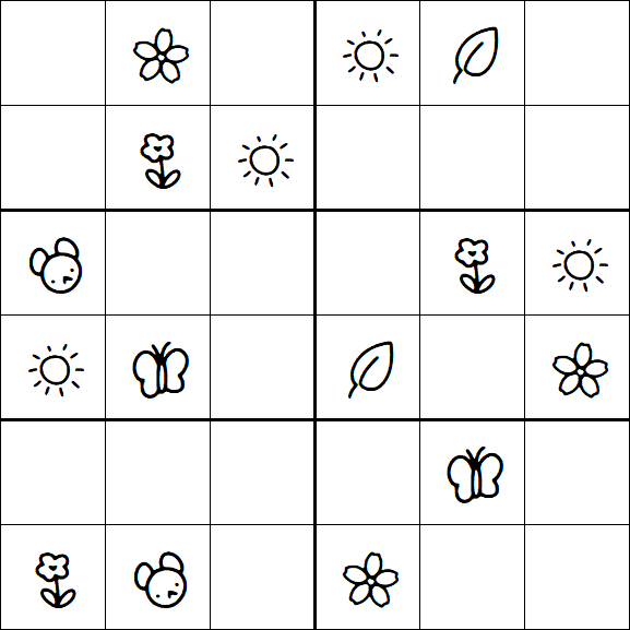 Kids Sudoku 6x6 - Easy