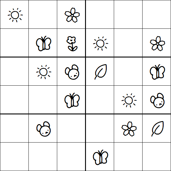 Kids Sudoku 6x6 - Easy